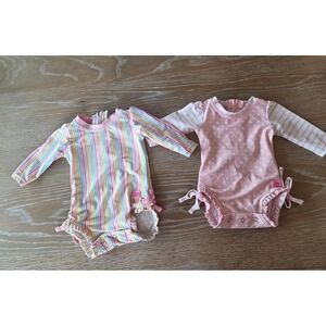 Rufflebutts baby girl swimsuit lot 0-3 mos